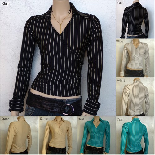 Womens pinstripe wrap over - pinstripe,