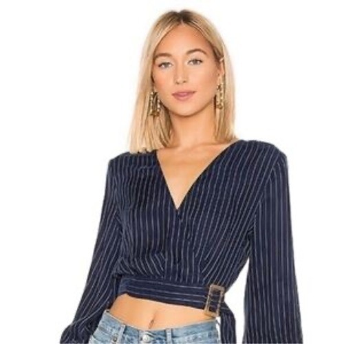 Academie pinstripe wrap top - pinstripe,
